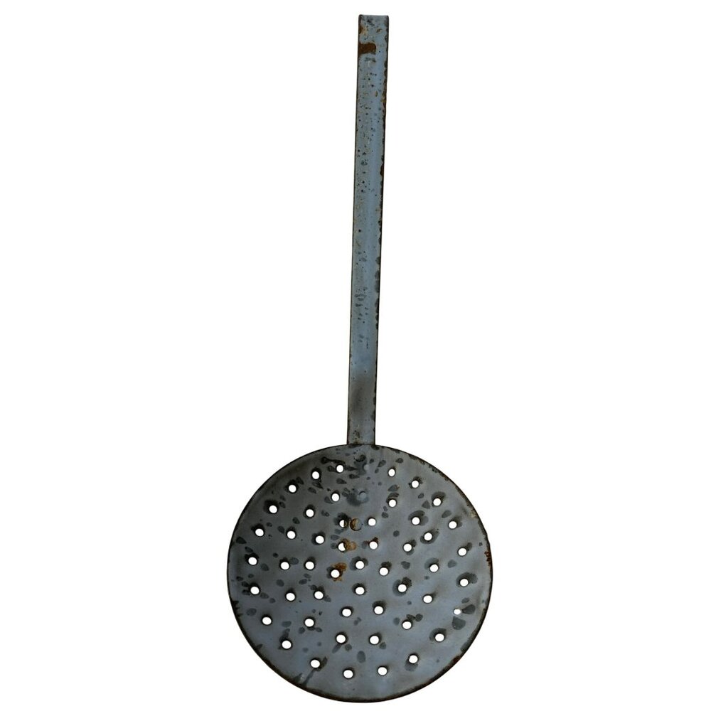 Vintage Graniteware Skimmer Ladle Rustic Decor Kitchen Tool Enamel Farmhouse - Picture 2 of 8